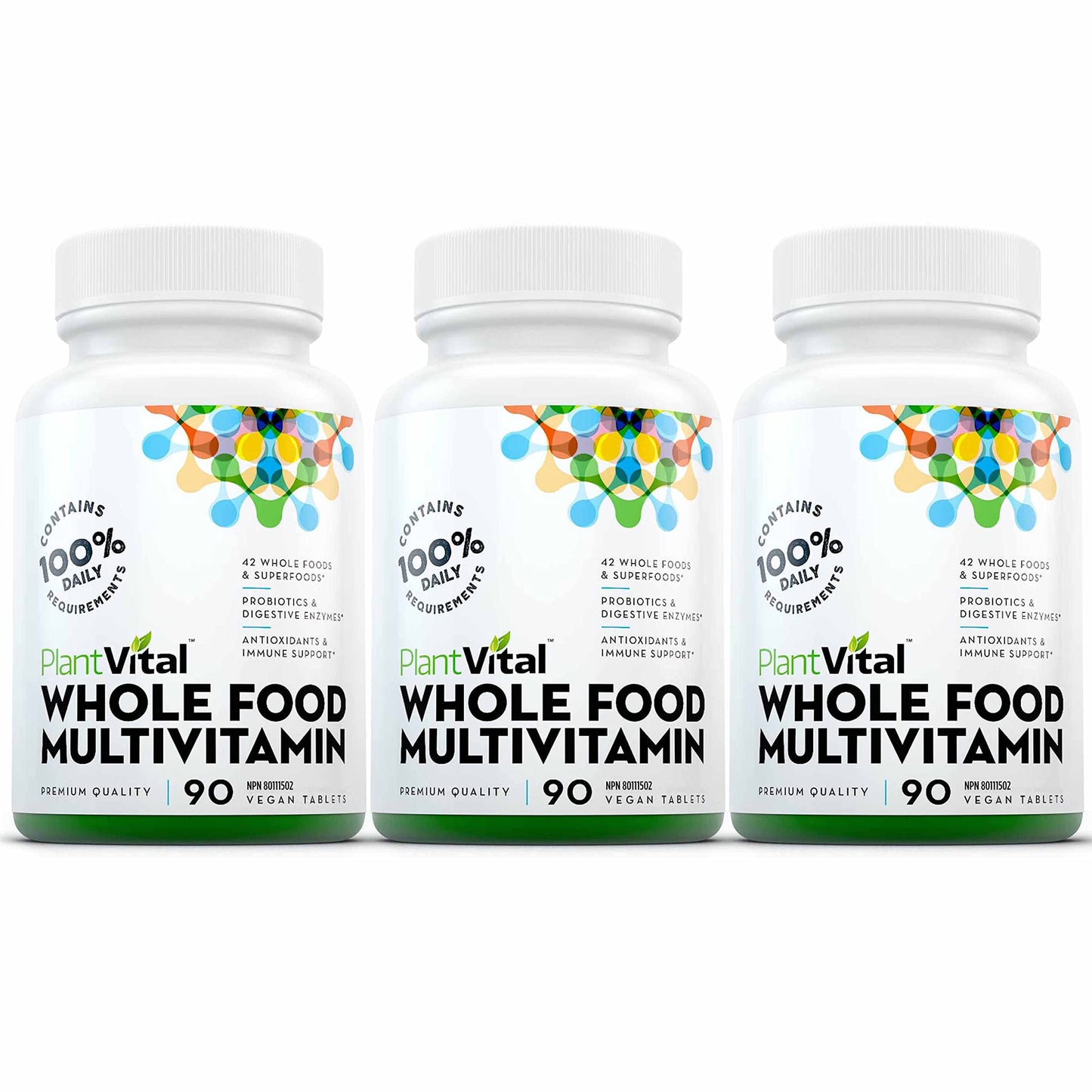 Plantvital Whole Food Multivitamin Fruit and Vegetable Supplements 270 Tablets